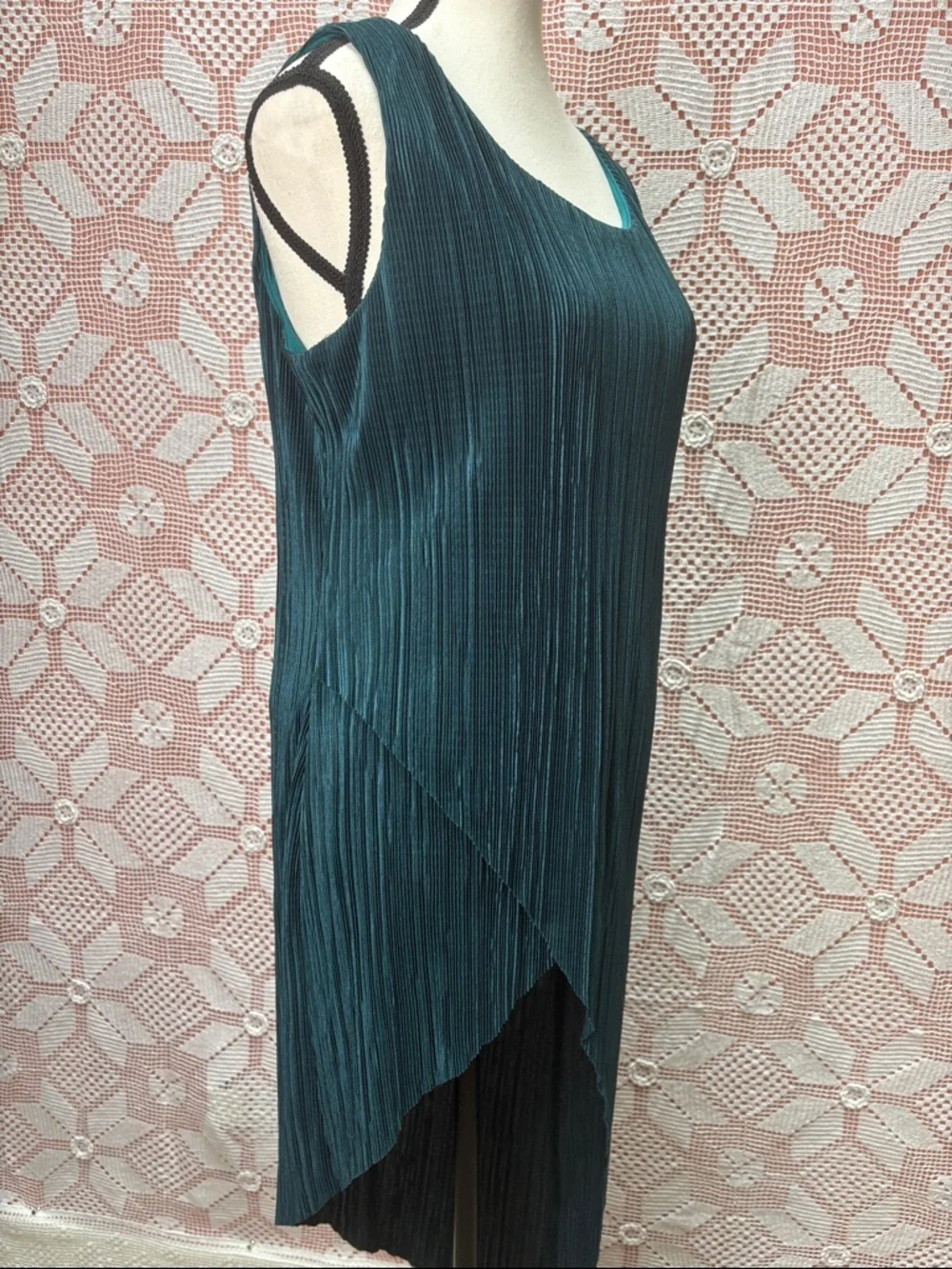 Jessica Pleated Asymmetrical Tunic Top – Teal | Size L (16) - Picture 5 of 10